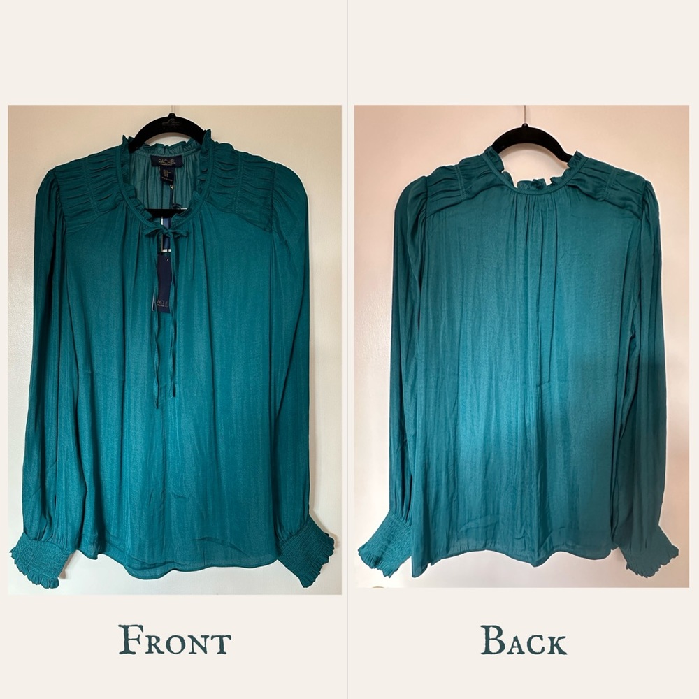 Long-Sleeved Teal Boho Style Top - Size XL - New with Tags!